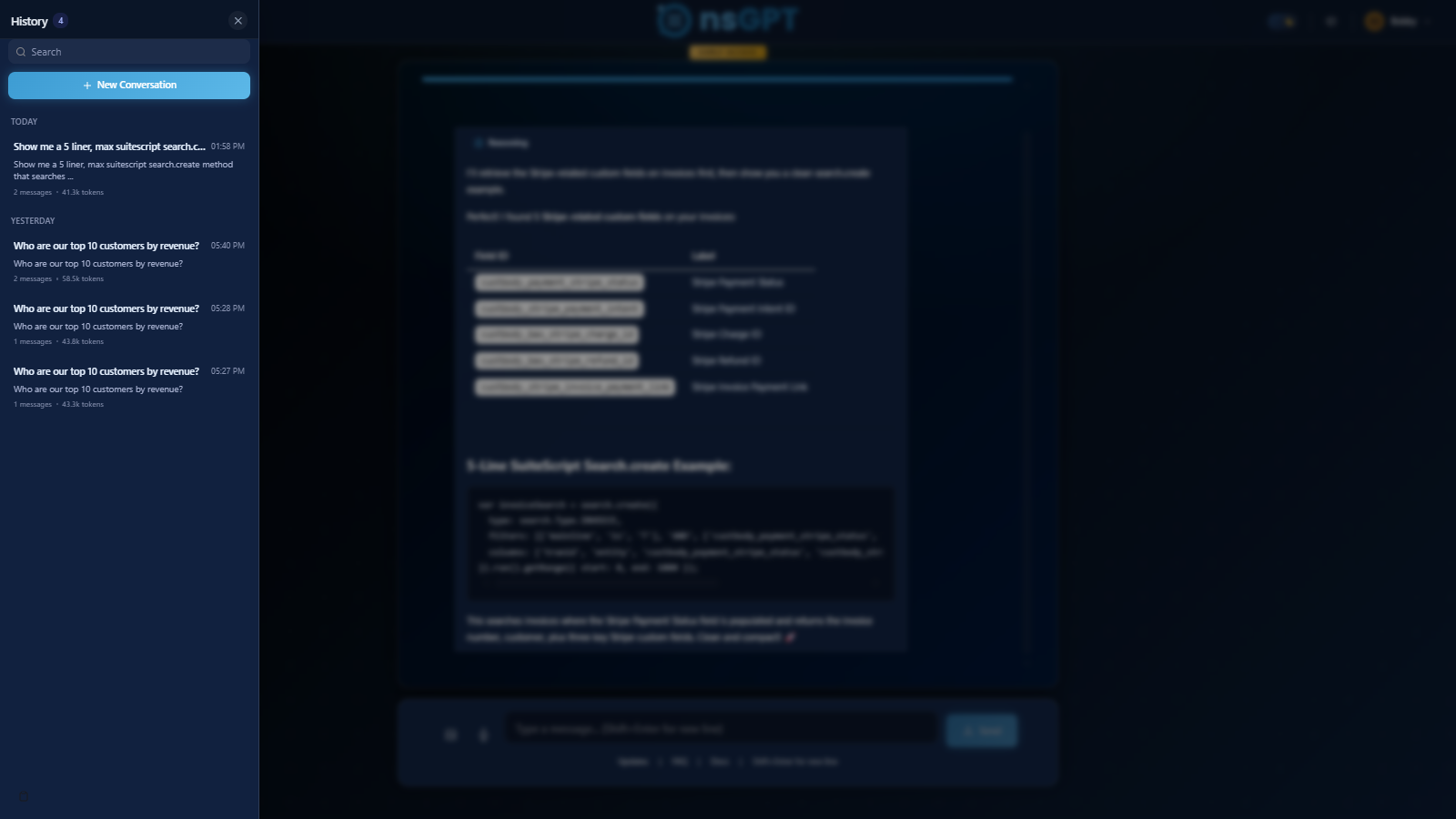 nsGPT Conversation History